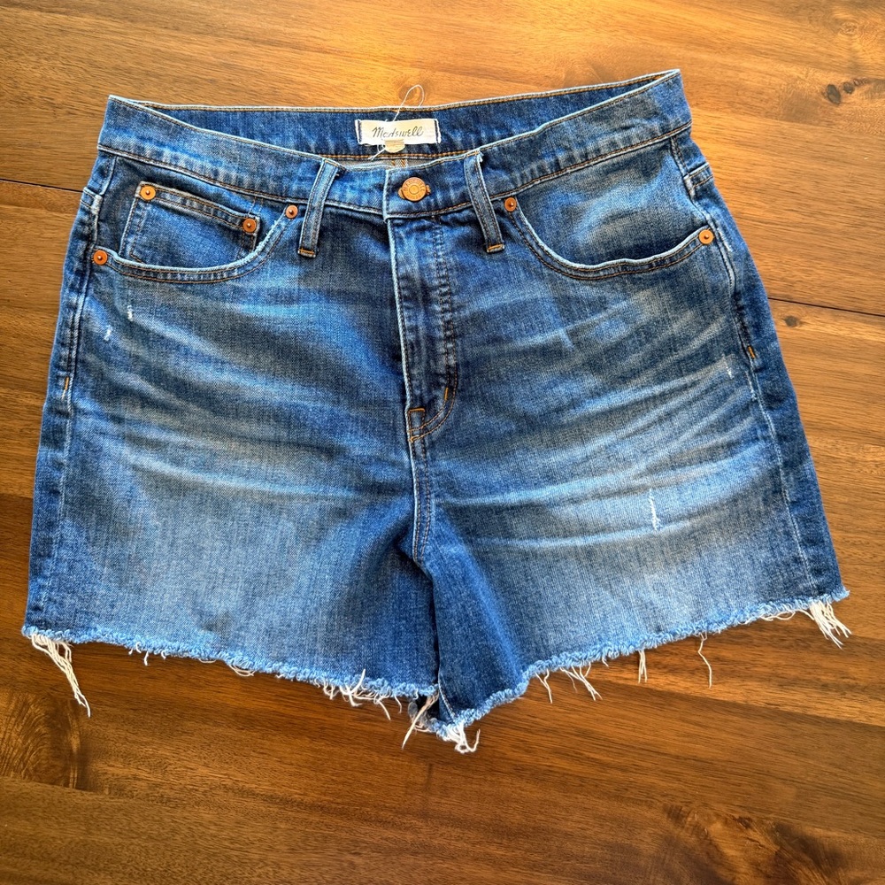Madewell High Rise Blue Denim Cutoff Shorts